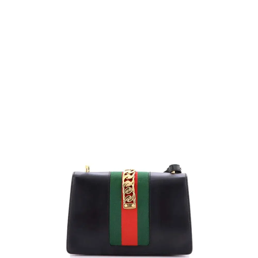 Gucci Sylvie Shoulder Bag Leather Small #242699G82B - Picture 3 of 9